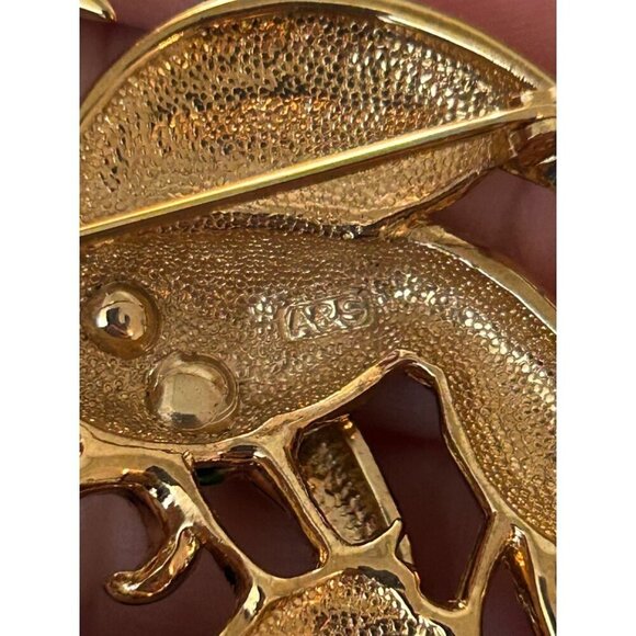 Vintage Attwood Collection Peacock Brooch Pin With Crystals & Enamel Design - Picture 9 of 12